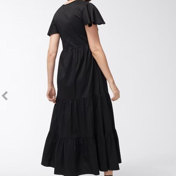 Chicos SS Tiered Maxi Dress Solid Strawberry Margarita Color Size 3.5 NWT in pkg - Picture 2 of 8